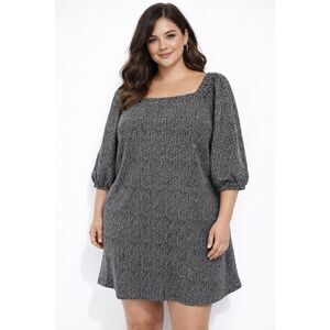 Robbie Bee Gray Marled Knit Dress – Size XL – Stretch Polyester Blend